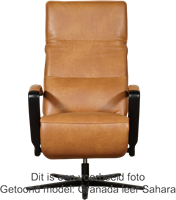Leren relaxfauteuil Matrix - Elektrisch - Toledo Orange (oranje) - Maat, medium - Stervoet mat zwart-2