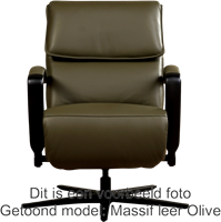 Leren relaxfauteuil Matrix met geintegreerd voetenbank - Vintage Elephant (donkerbruin) - Maat, medium - Frame chroom - Stervoet chroom-4