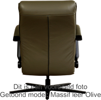Leren relaxfauteuil Matrix met geintegreerd voetenbank - Vintage Elephant (donkerbruin) - Maat, medium - Frame chroom - Stervoet chroom-5