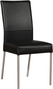 Leren stock eetkamerstoelen mees zwart, zwart leer, zwarte keukenstoelen
