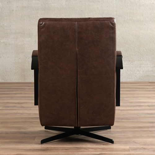 Leren industriële draaifauteuil Mind - Vintage Leer Brown - Frame zwart - Stervoet zwart-3