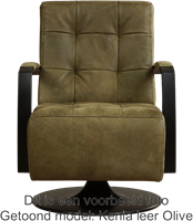 Leren industriële draaifauteuil Mind - Kenia Leer Taupe - Frame zwart - Schotelvoet zwart-2