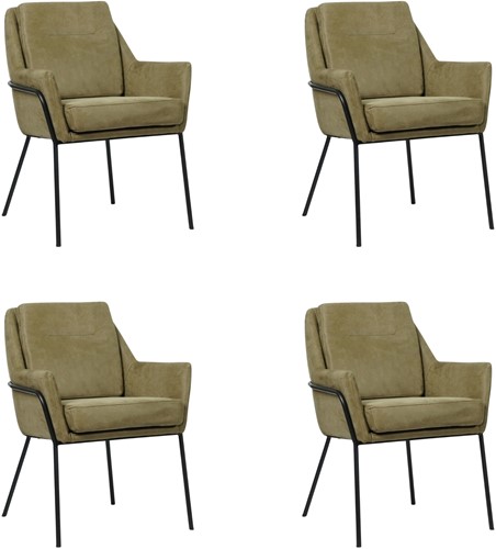 Leren design eetkamerstoel Mix - set van 4 stoelen