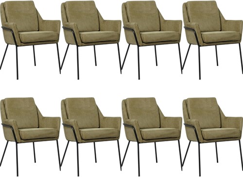Leren design eetkamerstoel Mix - set van 8 stoelen