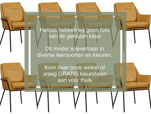 Leren design eetkamerstoel Mix - set van 8 stoelen - Toledo Dessert (geel)