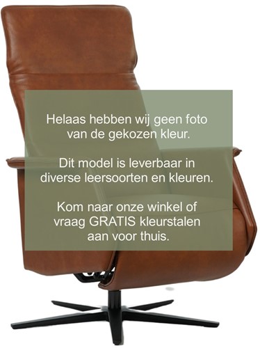 Leren relaxfauteuil Mojo - Elektrisch - Massif Safari (taupe/grijs) - Maat, small - Stervoet mat zwart