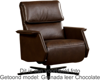 Leren relaxfauteuil Mojo met geintegreerd voetenbank - Toledo Leer Sky Blue - Medium - Stervoet mat zwart-2