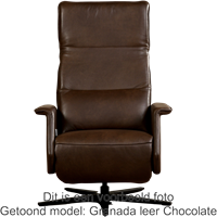 Leren relaxfauteuil Mojo met geintegreerd voetenbank - Toledo Leer Nebbia - Medium - Stervoet mat zwart-3