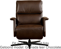 Leren relaxfauteuil Mojo met geintegreerd voetenbank - Toledo Leer Nebbia - Medium - Stervoet mat zwart-4