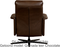Leren relaxfauteuil Mojo met geintegreerd voetenbank - Toledo Leer Nebbia - Medium - Stervoet mat zwart-5