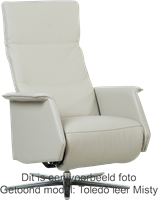 Leren relaxfauteuil Mojo - Elektrisch - Rancho Clay (bruin) - Maat, medium - Stervoet geborsteld RVS-1