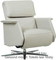 Leren relaxfauteuil Mojo - Elektrisch - Rancho Clay (bruin) - Maat, medium - Stervoet geborsteld RVS-2