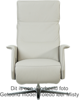 Leren relaxfauteuil Mojo - Elektrisch - Toledo Cherry (rood) - Maat, medium - Stervoet geborsteld RVS-3