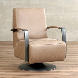 Verrassend Leren draaifauteuil Mood - Vintage Leer Taupe - Frame grijs XE-17