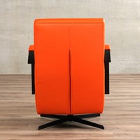 Leren industriële draaifauteuil Mood - Toledo Leer Orange - Frame zwart - Stervoet zwart-3