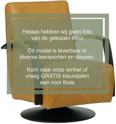 Leren industriële draaifauteuil Mood - Kenia Leer Rost - Frame zwart - Schotelvoet zwart