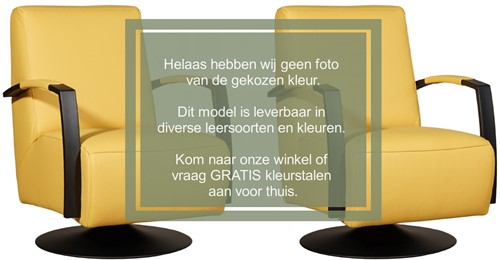 Leren industriële draaifauteuil Mood - set van 2 fauteuils - Elegance Brown (bruin) - Frame zwart - Stervoet zwart
