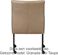 Leren eetkamerstoel More - met wieltjes en armleuning - Granada leer Black - Kleur poot, zwart - Skate wiel zwart-3