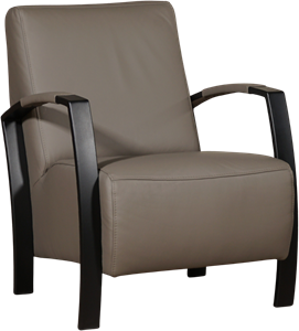 Leren stock fauteuil glory 117 grijs, grijs leer, grijze stoel