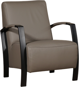 Leren fauteuil glory 117 grijs, grijs leer, grijze stoel