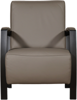 Leren industriële fauteuil Glory - Toledo Leer Smog - Frame zwart-2