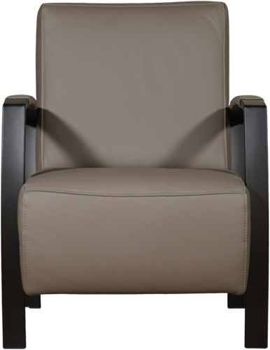 Leren industriële fauteuil Glory - Toledo Leer Smog - Frame zwart-2