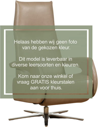 Leren relaxfauteuil Note met geintegreerd voetenbank - Massif Leer Cognac - Large - Stervoet geborsteld RVS