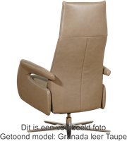 Leren relaxfauteuil Note met geintegreerd voetenbank - Granada leer Savannah - Large - Stervoet chroom-3