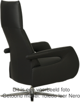 Leren relaxfauteuil Note met geintegreerd voetenbank - Granada leer Graphite - Small - Stervoet geborsteld RVS-2