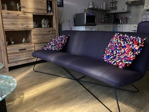 Leren bank smile 180 paars zits bank paars leer, bankstel paarse kleur