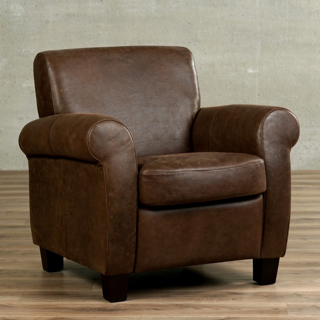 Hedendaags Leren fauteuil Perfection - Vintage Leer Brown - Hout - Bruin ShopX TZ-56