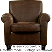 Leren fauteuil Perfection - Granada leer Sahara - Hout bruin-2