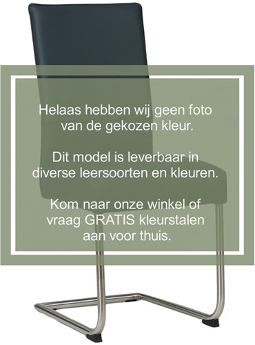 Leren eetkamerstoel Piece sledepoot rond - Granada Sahara (cognac) - Kleur poot, RVS