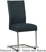 Leren eetkamerstoel Piece sledepoot rond - Granada Steel (grijs) - Kleur poot, RVS-1