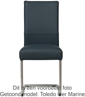 Leren eetkamerstoel Piece sledepoot rond - Granada Steel (grijs) - Kleur poot, RVS-2