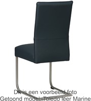 Leren eetkamerstoel Piece sledepoot rond - Granada Steel (grijs) - Kleur poot, RVS-3