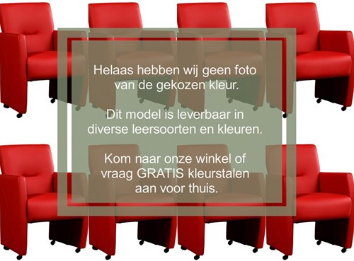 Leren eetkamerfauteuil Pleasure - set van 8 stoelen - Toledo Leer Giallo - Met handgreep - Zwart