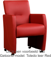 Leren eetkamerfauteuil Pleasure - Toledo Leer Sabbia - Met handgreep Zwart-1