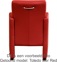 Leren eetkamerfauteuil Pleasure - Toledo Leer Sabbia - Met handgreep Zwart-3