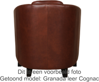 Leren kuipstoel Press - Granada leer Rouge - Hout bruin-3