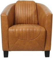 Leren kuipstoel Press Special - Granada leer Sahara - Hout zwart-2