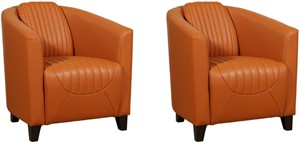 Leren fauteuil press special, bruin leer, bruine stoel