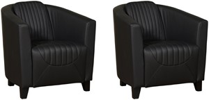 Leren fauteuil press special, zwart leer, zwarte stoel