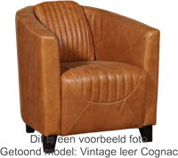 Leren kuipstoel Press Special - Kenia Leer Antracite - Hout zwart-1