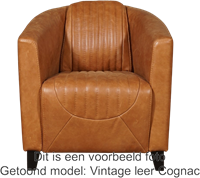 Leren kuipstoel Press Special - Vintage Elephant (donkerbruin) - Poot hout, Zwart-2