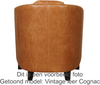 Leren kuipstoel Press Special - Vintage Elephant (donkerbruin) - Poot hout, Zwart-3