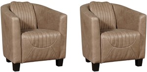 Leren fauteuil press special, bruin leer, bruine stoel