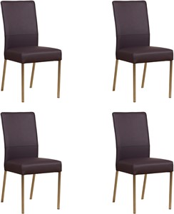 Leren eetkamerstoel real, paars leer, paarse keukenstoelen
