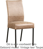 Leren eetkamerstoel Real - Toledo Leer Orange - Kleur poot, RVS-1