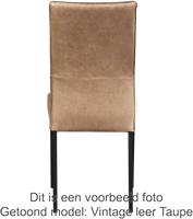 Leren eetkamerstoel Real - Toledo Leer Orange - Kleur poot, RVS-3